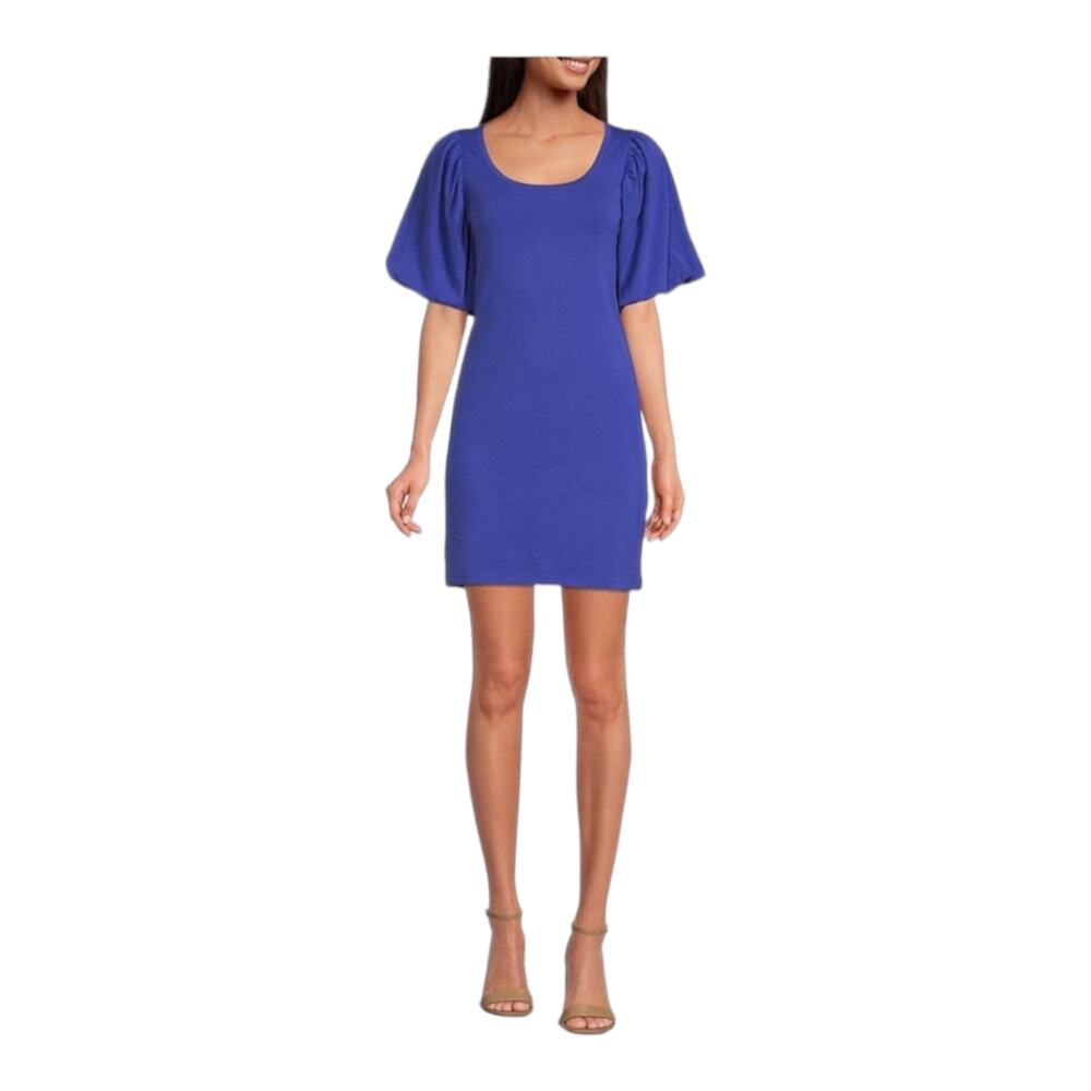 Rebecca Minkoff Sccop Neck Short Puff Short Purple Dress Sz S